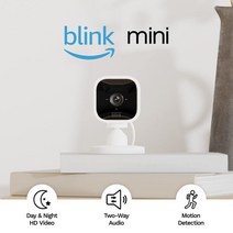 Blink Mini 소형 실내 플러그인 스마트 보안 카메라 1080p HD 비디오 야간투시경 동작 감지 양방향 오디오 간편한 설정 Alexa와 작동 3개(흰색), White, 3 Cameras