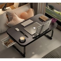 1인용 침대용 환자용 접이식 테이블 식탁, 화이트