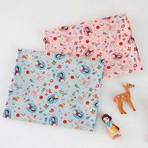 DTP코튼 면20수 원단 디즈니 백설공주 숲속친구 2종 E58, 블루