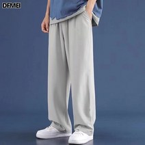 DFMEI 아이스 캐주얼 여름 쿨 아이스 팬츠 트레이닝 조거팬츠 ins 얇은 9부 팬츠 大사이즈 남자 바지