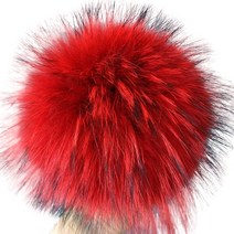 라쿤니트 여성 큰1415cm 다채로운 흰색 자연 너구리 여우 Pompoms 니트 모자 겨울위한 럭셔리 모피 공 Bean