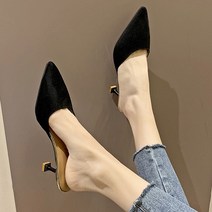 LK-A6 뾰족코 스웨이드 여성 펌프스힐 데일리 뮬 3컬러