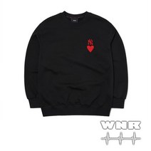 MLB) 하트 백 프린트 오버핏 맨투맨 3AMTH0114-50BKS