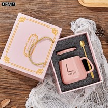 DFMEI 55도 서모스탯 대용량 머그컵, 핑크 핫패드 프리 선물세트, 401-500ml