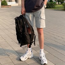독보남 S~2XL 여름 하이스판 카고 빅사이즈 옆포켓 5부 하프 반바지