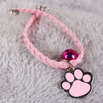 왈가독 강아지 고양이 무료각인 발바닥 인식표 이름표 목걸이형, 연핑크