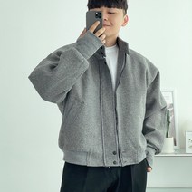 남자 울 블루종 남성 크롭 자켓 오버핏