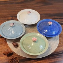 도자기 뚜껑 반찬그릇 간식그릇 매화 소, 화이트, 1개