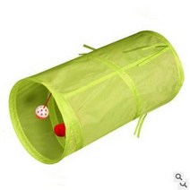 고양이용품 고양이 새끼 놀이 접이식 애완 동물 터널 여러 색상 50x25cm 2 구멍 튜브 재미 있은 긴 숨기기 장난감 공급, green+25x50cm