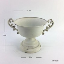 고각배 화기 흰색 낡은 꽃병 화옹 회고 철예 유럽식 식탁 꽃꽂이, 백구 화기 16w6051bp