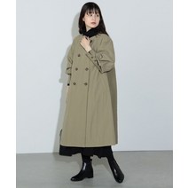 BEAMS HEART 뒷태환 노카라 롱코트 - 올리브 1083802