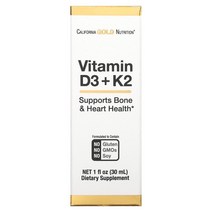 California Gold Nutrition 비타민D3+K2 25mcg(1 000IU) 30ml(1fl oz), 상품