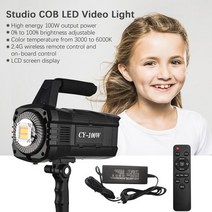 촬영 방송 조명Anoder COB Studio LED 비디오 라이트 100W 3000-6000K 라이브 스트림 스튜디오 야외 초, 06 EU Plug Light