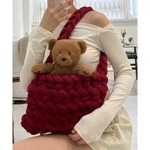 벨벳 무지 베이직 자이언트얀 빅얀 루피 핑거니팅 손 뜨개질 1kg 500g, [추가옵션] 미니 주머니(s)