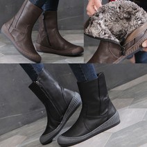 벨루치슈즈 여성 수제화 천연소가죽 슬림라인 럭셔리 통굽 미들 앵클부츠 4.5cm 국내제작