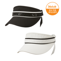 볼빅 [본사직영] VBCS 프리미엄 리본 바이저 골프모자 여성, 블랙