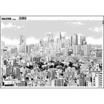 Deleter 스크린 톤 SE-1130 [ 시티 뷰 패턴 ] [B4 사이즈: 362x253mm (14.25