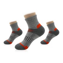 윌리엄리 남녀 스포츠 도톰 주황파랑 포인트 양말 3족묶음, 주황포인트