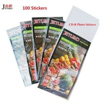 사진인화기 가정용프린터기 핸드폰사진인화기JETLAND CD-R 광택 사진 스티커 50 장 100 라벨 CD 인쇄 잉크, 03 5 packs