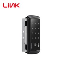 유니코 LINK LGC-300 유리문용 클립형 보조키 번호키 카드키 내부잠금기능 바로잠김기능 디지털도어락 유리문전용 상가 빌라 사무실