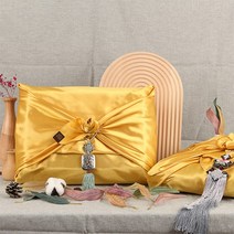 황금 복보자기 포장 금색 공단 명절선물 선물용 천 떡 포장용 대형 예단 금 비단 황금색, 중, 10장