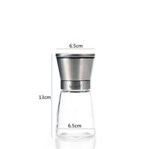 Leeseph 18/8 브러시 스테인레스 스틸 후추 제분소 및 소금 제분소 6 Oz 높은 몸체 5 등급 조절 세라믹 로터, 03 5in x 1