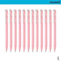모나미 트리피스 유성볼펜 0.5 0.7 1.0mm 1타 12자루 삼각볼펜 휴대 용이, 12개, 0.7mm 블랙(파스텔 핑크)