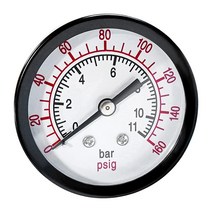Beduan 공기 압축기용 압력 게이지 5.1cm(2인치) 다이얼 센터 백 마운트 0.6cm(1/4인치) NPT 0-200 Psi 464970