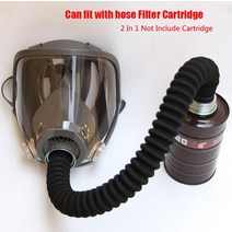 2 In 1 Industry Painting 스프레이 가스 마스크 Samilar For 6800 호스 튜브가있는 전면 페이스 피스 호흡기 40MM, 03 Mask With Hose Tube