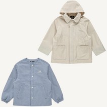 (국내매장판) 뉴발란스 어린이 키즈 디테쳐블 2 IN 1 바람막이 아이보리 블루