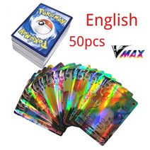 포켓몬 카드새로운 포켓몬 영어 플래시 카드 GX V VMAX EX 메가 리자몽 Mewtwo Zapdos 게임 컬렉션 카드, 09 English50pcsVMAX