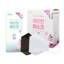 퓨어메이트 KF94 중형 마스크 개별포장 50매 100% 국내산, 블랙