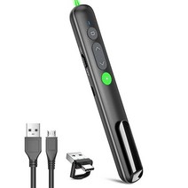 USB-C/USB-A Laser Pointer for Presentation Clicker PowerPoint Wireless Presenter Remote Google Slide, Green Laser Pointer