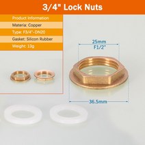 황동 육각 잠금 너트 파이프 피팅 플랜지 1/8 "1/4" 3/8 3/4 1.2 "BSP 암나사 생크 캡, 15 3I4 Inch 2 Gasket