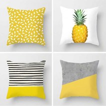 BEST 쿠션커버 소파 (45X45) 옐로우빛 4종 인테리어 포굿드라이브