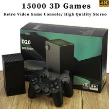 d20 스테레오 레트로 비디오 게임 콘솔 hd 출력 듀얼 무선 컨트롤러 psmamegb 용 15000 3d 게임 5.1 블루투스 hifi 스테레오, 15000 게임