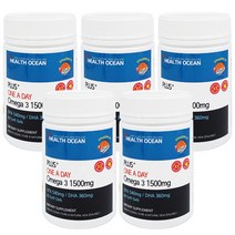헬스오션 플러스 원어데이 오메가3 1500mg 80캡슐 5통
