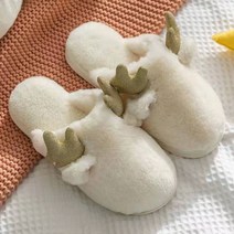 겨울용 귀여운 플러시 순록 커플 하우스 슬리퍼 따뜻한 미끄럼 방지 남성 슬리퍼 여성 실내 집 바닥 신발 연인 크리스마스 선물