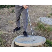 빠루 갈고리 맨홀 개폐기 정화조 뚜껑 셔터 후크 열기, 길이 88cm-두께 12mm 스텐) 팁