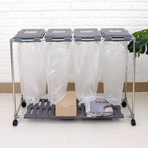 제이에스JS 분리수거함 2단 3단 4단, 그레이