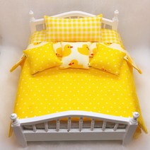 소품 diy 미니어처집 인형 하우스 육일돌 가구미니어처 구체관절인형 꾸미기 의자 미니어처가구, 러버덕 침대, 침구+침대
