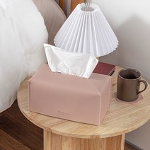 국산 인조가죽 티슈 화장지 케이스 직사각 크리넥스 각티슈 커버 티슈곽 파스텔 컬러 택1, 베이지