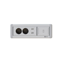 책상 침대 식탁 매립콘센트 회전 매립 콘센트 핸드폰 무선충전 BID-202MW, 실버