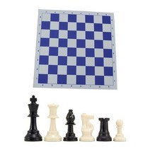 고급 체스 세트 게임 원목 체스판 자석 보드게임 chess Chess chessset 트리플 가중 조각 및 마우스 패드 보드, -bl