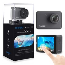 아카소 V50 PRO 4K 해상도+Wifi지원+터치스크린+방수 액션캠 자전거 오토바이 블랙박스 액션캠