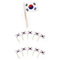 태극기 깃발픽 디저트픽 케이크 픽 토퍼 10개 세트 깃발 종이 케익 꾸미기 미니 이쑤시개 케익픽 데코 장식 케잌 도시락 꽂이 소품
