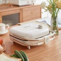업소용 크로플기계 가정용 와플머신 적합한 상자 샌드위치 아침 식사 다기능 소형 토스터, [05] 그린 탑 매치(플레이트 3개)