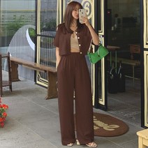 떳다그녀 르페 린넨 자켓 & 와이드 팬츠 SET
