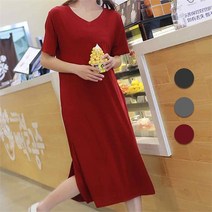 오노마 오노마 ONM A라인 롱 원피스 홈 웨어 봄 여름 반팔 드레스 루즈핏 (8433911)