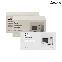 AWAS 전자레인지 클리너 10매입 오렌지향 스팀청소, 20매입